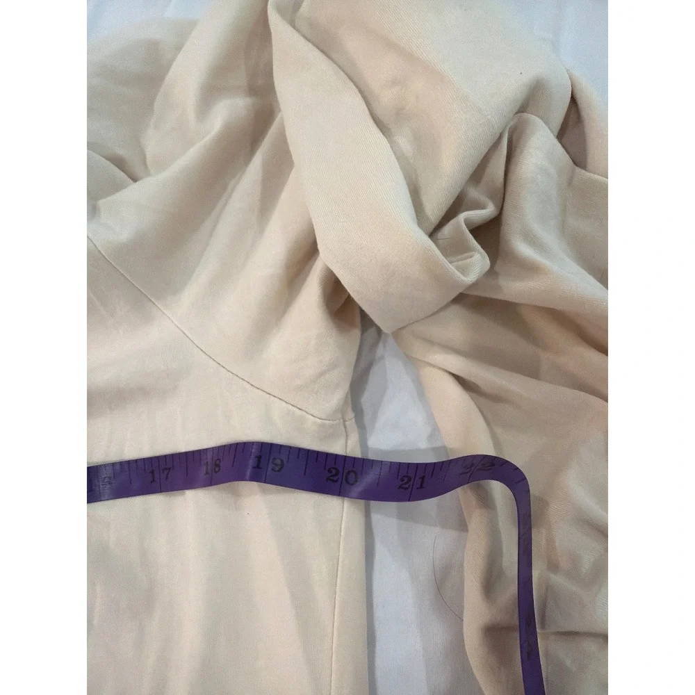 Banana Republic Womens Ruched V-Neck Long Sleeve Top‎ Cream Beige Size L